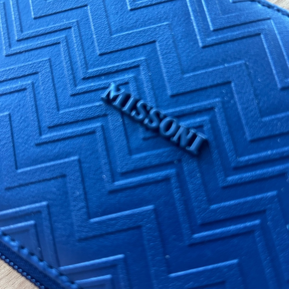 Missoni Royal Blue Zigzag Embossed Pouch